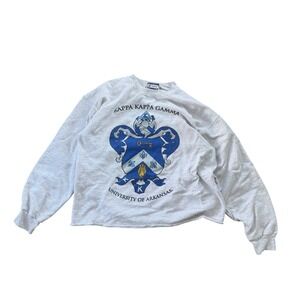Hanes Kappa Kappa Gamma Sweatshirt University of Arkansas Crest Medium Gray
